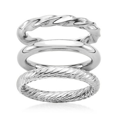 Ross-Simons Sterling Silver Jewelry Set: 3 Polished Rings Size 5 | Target