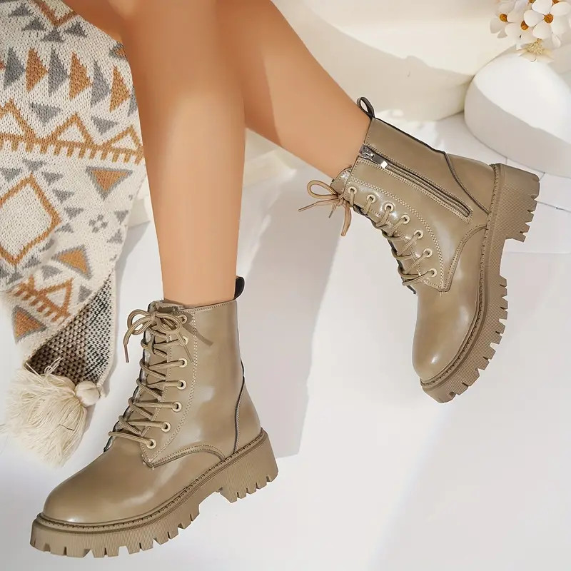 Women's Fleece Lining Minimalist Boots Side Zipper Casual - Temu United   Emirates | Temu Affiliate Program