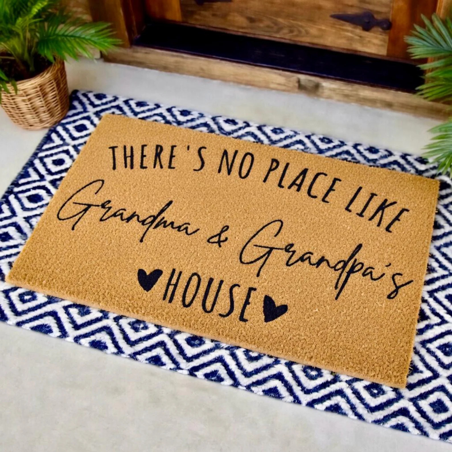 There's No Place Like Grandma and Grandpa's House, Grandparents Day Gift, Welcome Door Mat,Home D... | Etsy (US)