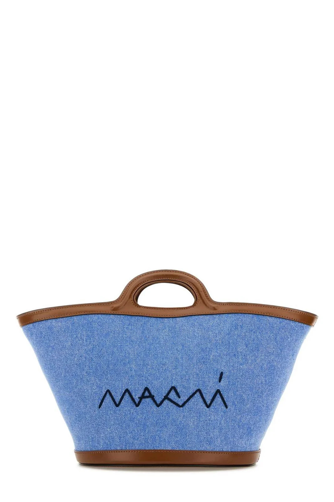 Marni Logo Embroidered Denim Tote Bag | Cettire Global