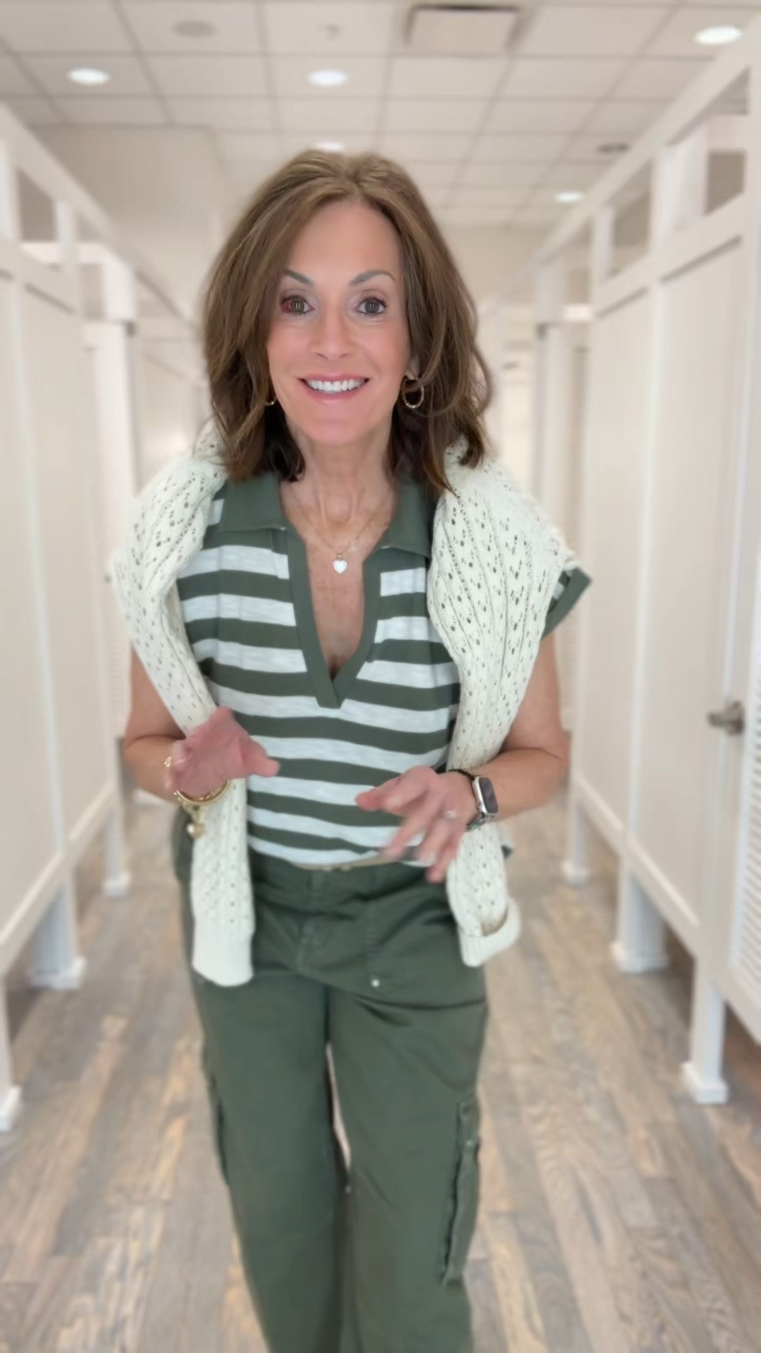 Cargo pants are trending! These are way too big for me but I wanted to show them to you! I’m wearing size 10 need a size 8 or possibly a 6 

Striped shirt - large. It’s loose on me. It’s the ivory top link below. 

Spring styles 

#LTKSaleAlert #LTKootd #LTKMidsize
