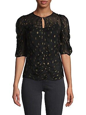 Metallic Sheer Top | Saks Fifth Avenue OFF 5TH (Pmt risk)