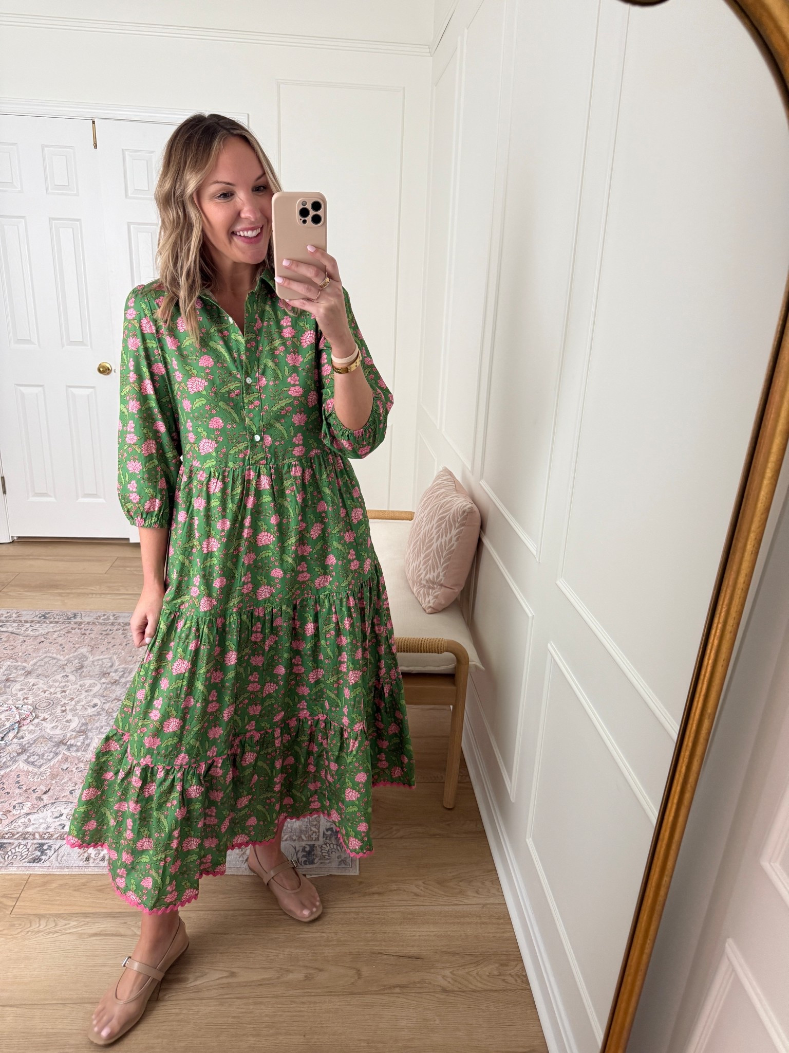 Spring maxi dress - perfect for work - wearing a med 

#LTKMidsize #LTKWorkwear #LTKFindsUnder50