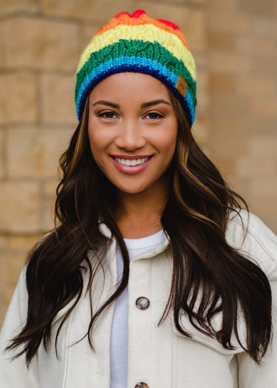 Classic Rainbow Stripe Beanie | Rainbow Winter Hat | Striped Beanie | Trendy Beanie | Multicolore... | Etsy (US)