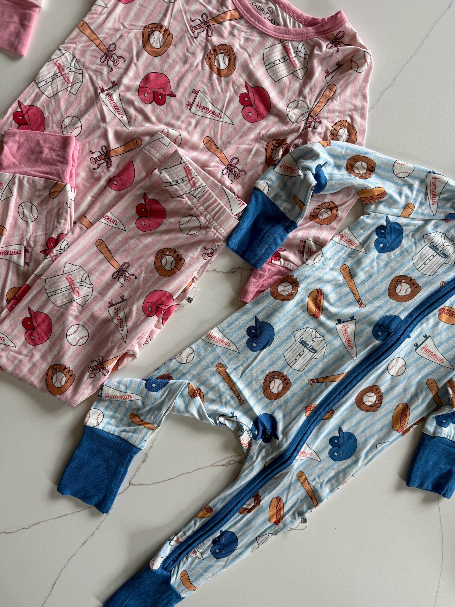 new @Caden Lane baseball print bamboo pajamas for toddler girl and baby boy. Code KAITLINM saves you 20% off sitewide. 

#LTKKids #LTKBaby #LTKmomlife