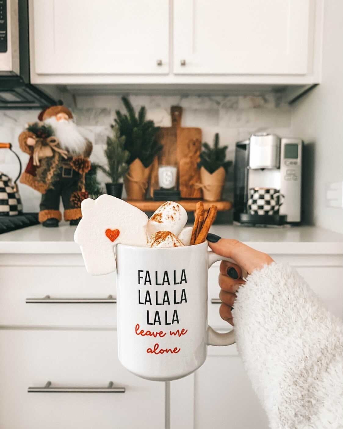 Fa la la la la la la la leave me alone 😂❤️
It’s not rude if it’s festive?! 
My favorite Christmas mug is 10% off! 

#christasmascoffeemug #funnycoffeemug #christmasmug #christmascoffeebar 

#LTKSeasonal #LTKCyberWeek #LTKHoliday