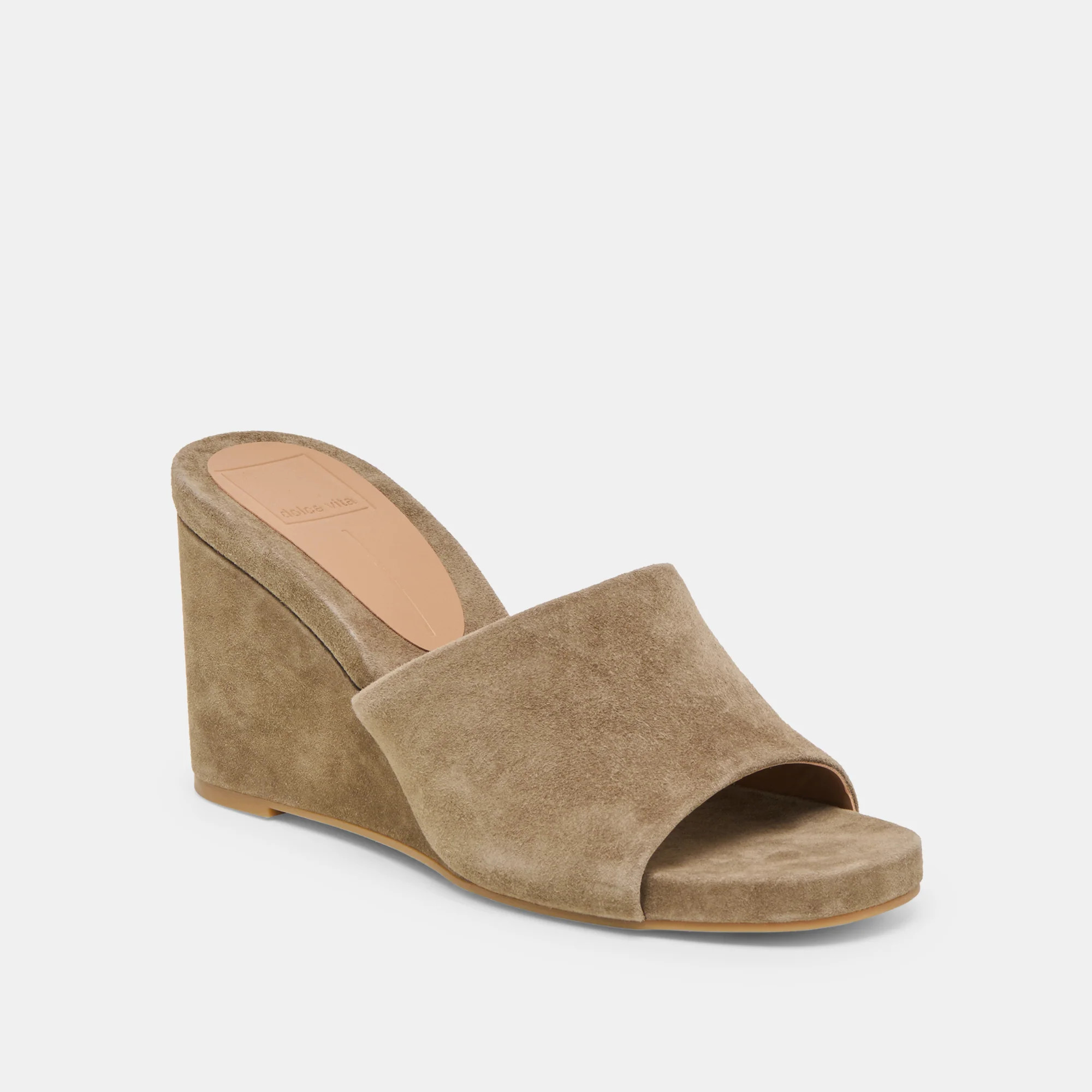 Holta Wedges Olive Suede | DolceVita.com