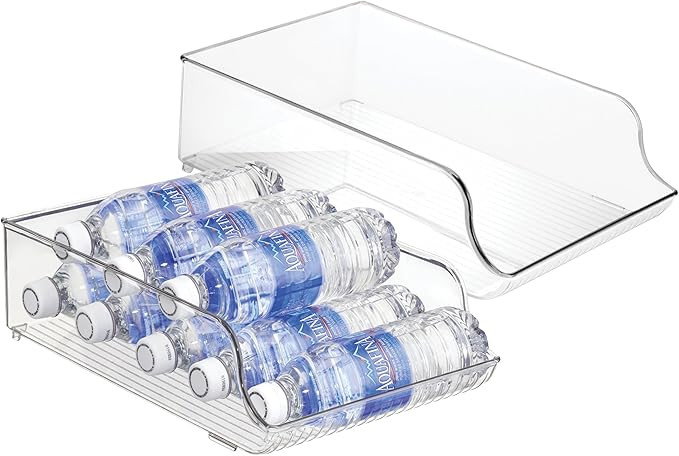 iDesign Plastic Water Bottle Organizer for Fridge, Bottle Holder for Kitchen and Pantry, Clear, 2... | Amazon (US)