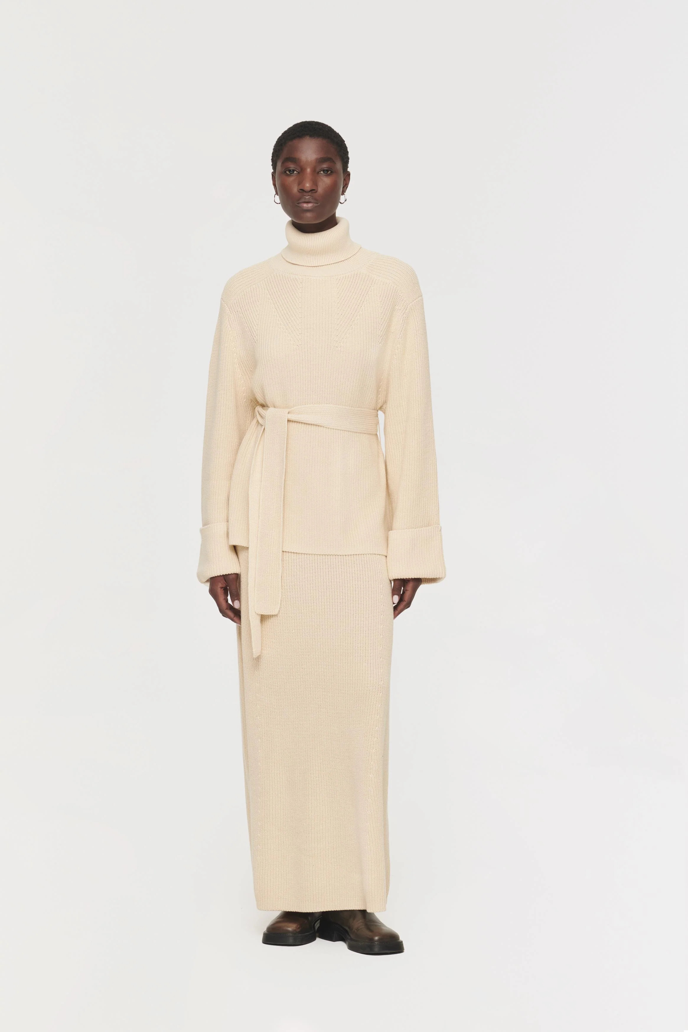 ALIGNE Midaxi Knitted Skirt - Ivory | Mysti | ALIGNE USA