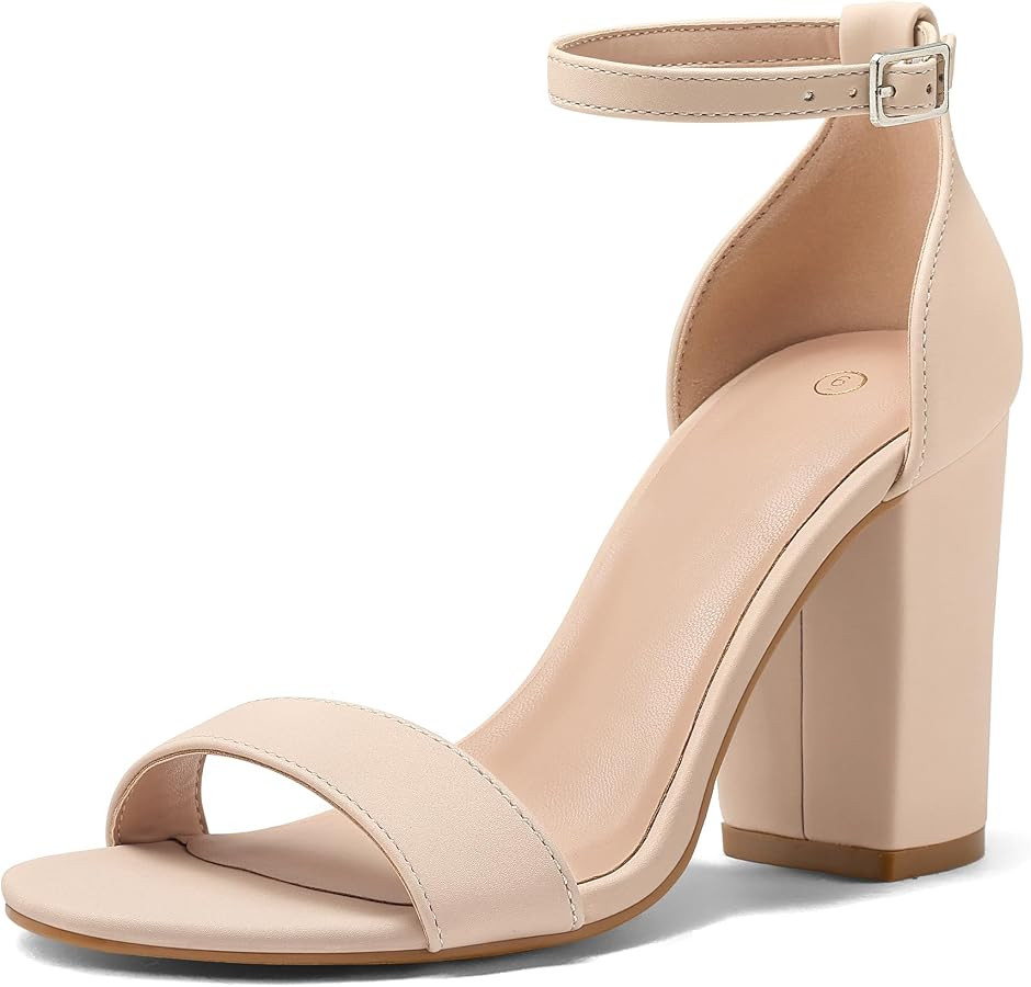 COASIS Women's Chunky Block Heels Open Toe Ankle Strap Heeled Sandals | Amazon (US)