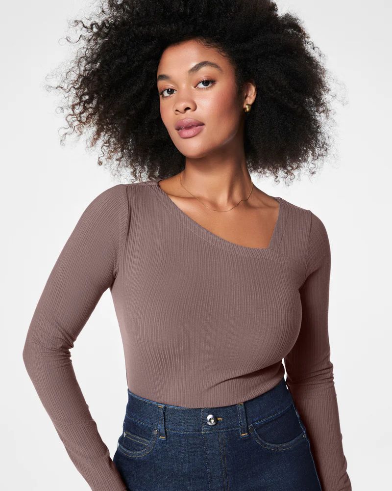 Stretch Rib Asymmetrical Top | Spanx