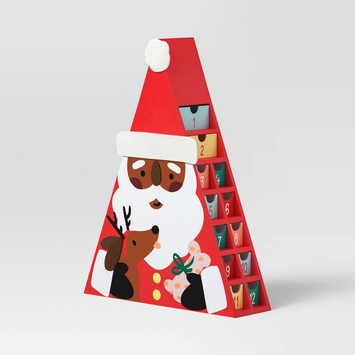 16" Wood Santa Christmas Countdown Sign Red/White - Wondershop™ | Target