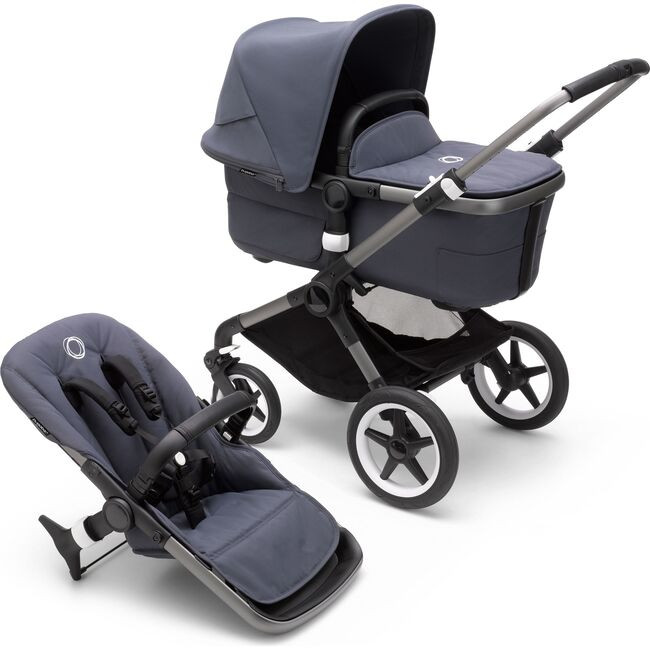 Stroller > Single Stroller | Fox 3 Complete Stroller Stormy Blue Fabrics - Graphite Frame | Bugaboo  | Maisonette