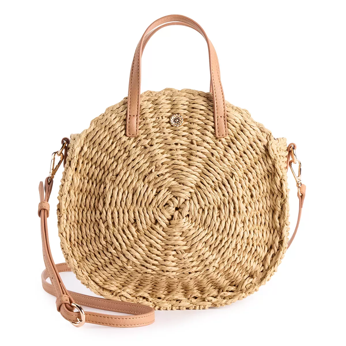 LC Lauren Conrad Wicker Straw Purse Crossbody Bag