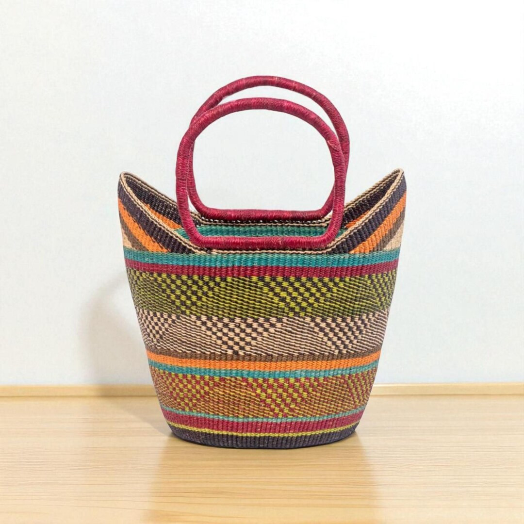 Handwoven Bolga Market Basket – Colorful African Tote, Boho Storage - Etsy | Etsy (US)