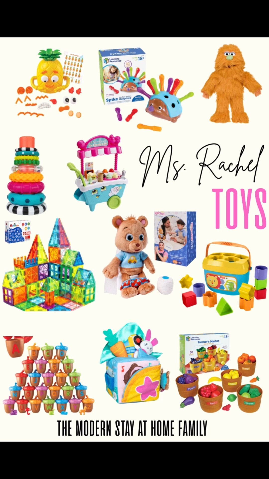 Looking for the best toddler toys seen on Ms. Rachel? 👶🎉 This roundup features 30 fun, educational toys inspired by the ones your little ones love watching on Ms. Rachel – Songs for Littles! These learning toys, speech-building toys, and fine-motor toys are perfect for boosting development, encouraging screen-free play, and supporting early childhood learning at home. From sensory toys and stacking toys to shape sorters, plush friends, music toys, and pretend play favorites, this collection has everything toddlers actually use and enjoy. 🌈✨

All items are linked for easy shopping through The Modern Stay At Home Family, making it simple to find the toys your kids will love and learn from.

Ms. Rachel toys, toddler toys, baby toys, developmental toys, educational toys for toddlers, sensory toys, fine motor toys, speech development toys, Montessori toys, pretend play toys, stacking toys, shape sorter, toddler learning toys, best toys for toddlers, favorite toddler toys, Ms. Rachel recommendations, Songs for Littles toys, playtime toys, gift ideas for toddlers, holiday toy guide

#LTKBaby #LTKKids #LTKGiftGuide