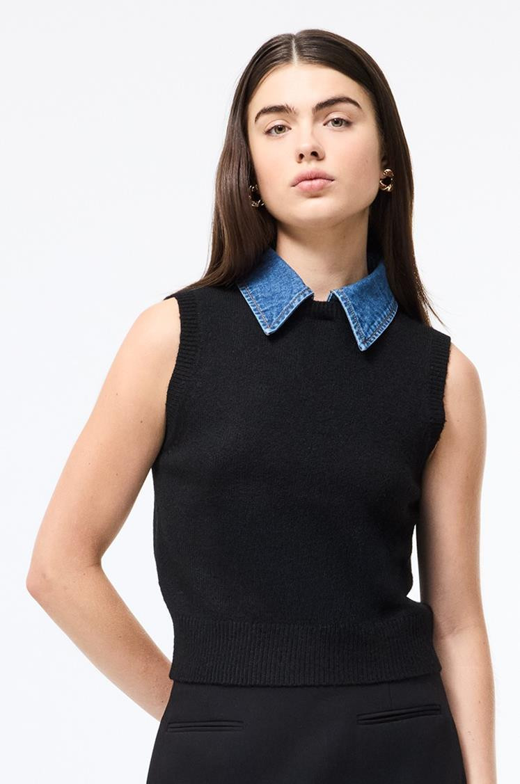 Ellie Knit Collared Vest | South Moon Under