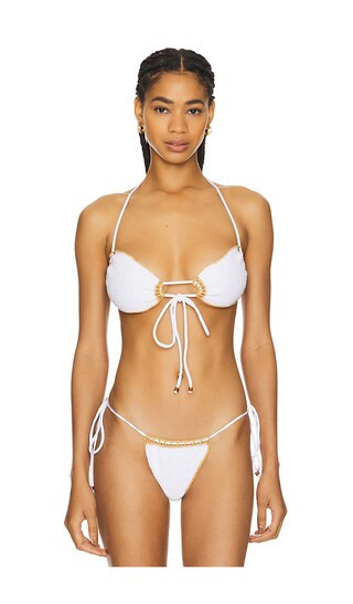 x REVOLVE Samira Halter Bandeau Bikini Top in White | Revolve Clothing (Global)