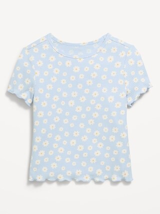 Printed Short-Sleeve Lettuce-Edge T-Shirt for Toddler Girls | Old Navy (US)