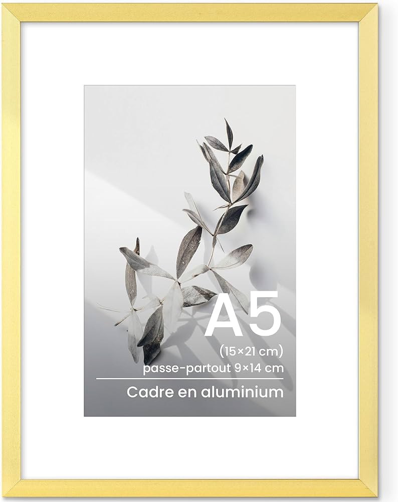 Aluminium Picture Frame, A5 Photo Frame, 6 x 8.3 Inch, for 6 x 8.3 inch Pictures, Without Mat or ... | Amazon (FR)