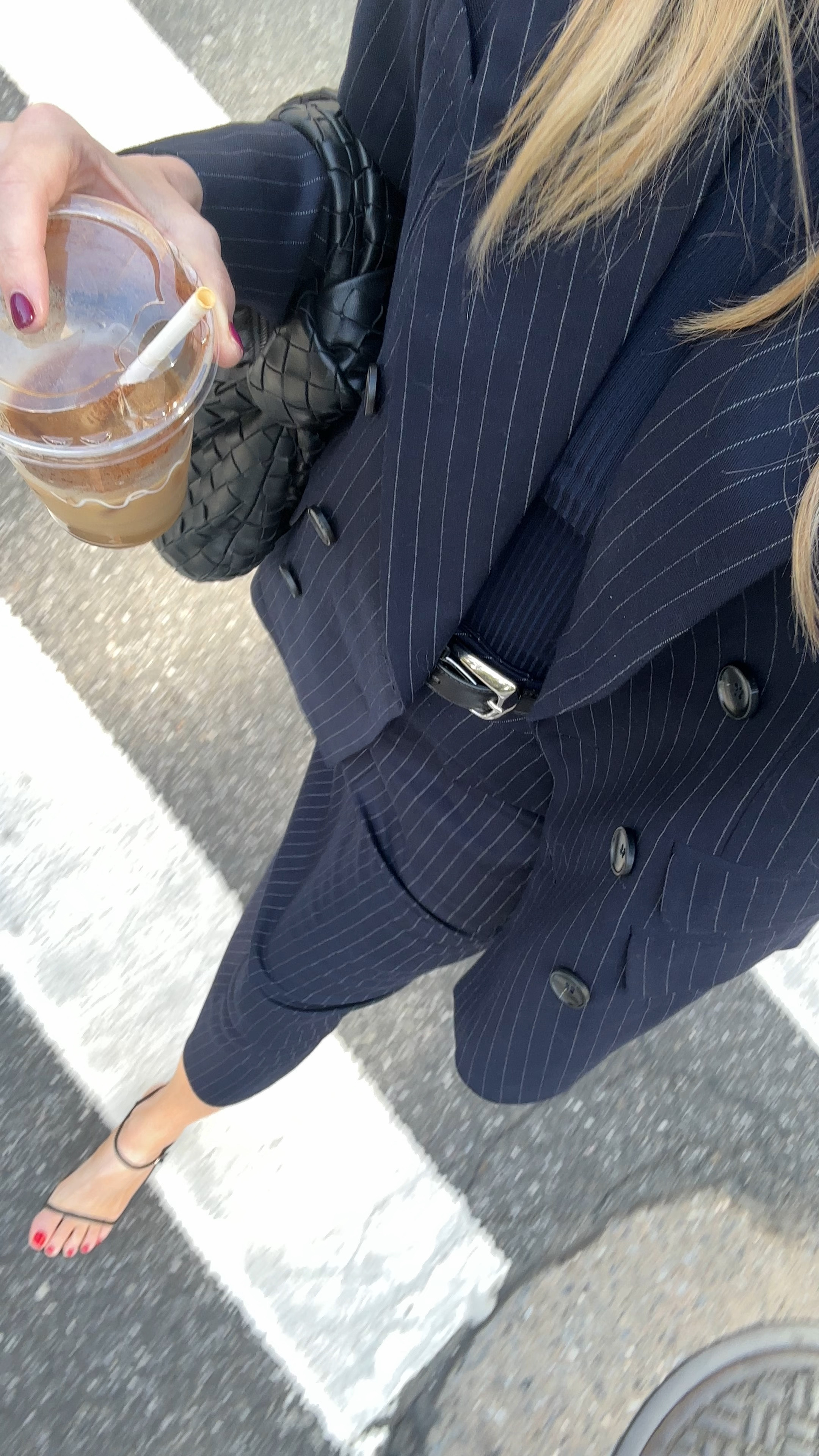 Fashion Jackson wearing workwear, pinstripe suit, pinstripe blazer, black belt, black heeled sandals #workwear #MAYSON #blazer #fashionjackson 

#LTKstyletip #LTKshoecrush