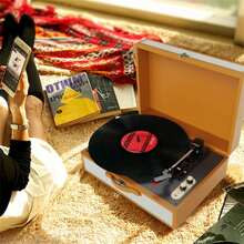 Portable Vinyl Record Player SWith Stereo Speakers Wireless Speed RPM Support Headphone JackUSBAUXINRCAOut | SHEIN