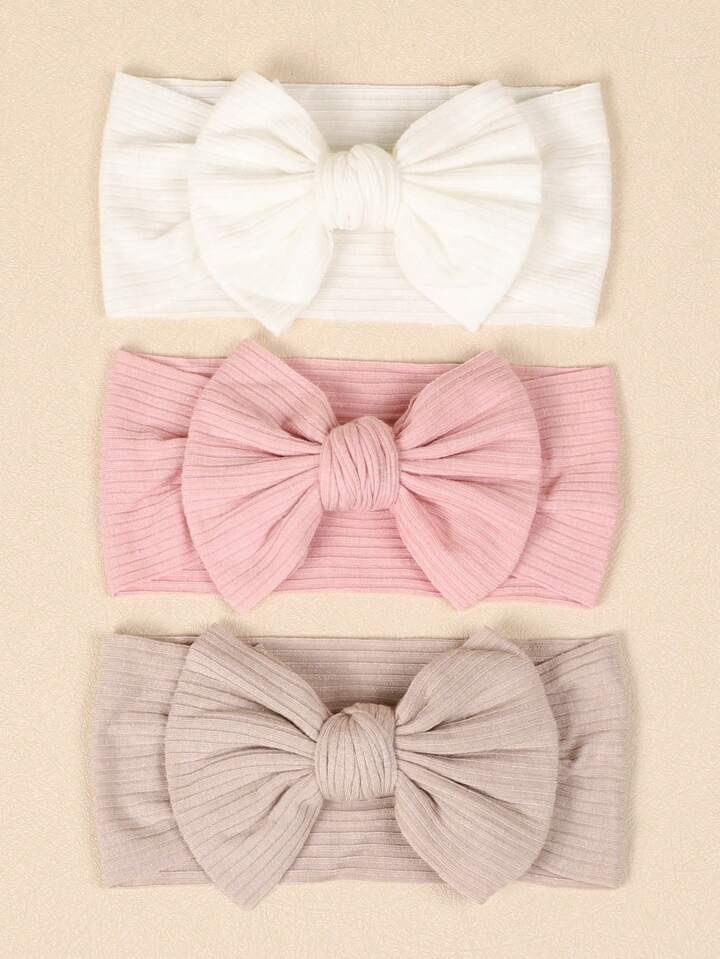 3pcs/Set Baby Striped Bow Headband, Soft Elastic Hairbands For Infant Girls, Suitable For All Seasons Love Valentine | SHEIN