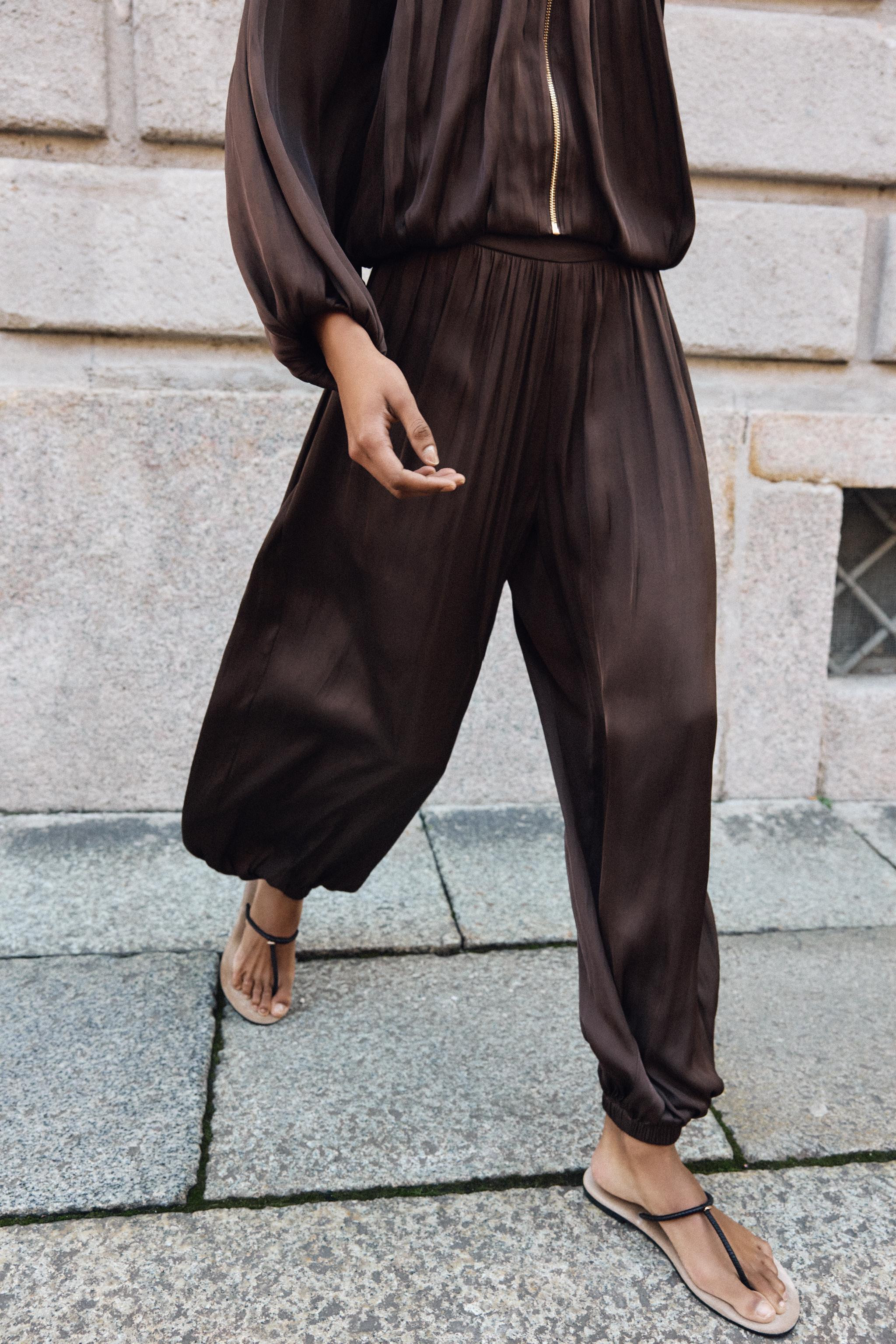 SATIN EFFECT BALLOON PANTS | Zara US