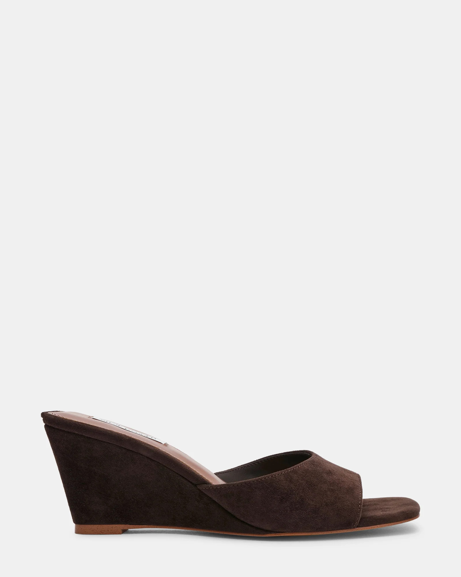 SELESTE Brown Suede Wedge Mules | Women's Designer Heels | Steve Madden (Canada)