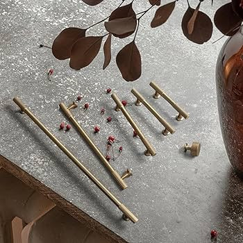 Goo-Ki Champagne Bronze Zinc Alloy Cabinet Handles - 7.56''(192mm) Hole Center Striped Decoration... | Amazon (US)