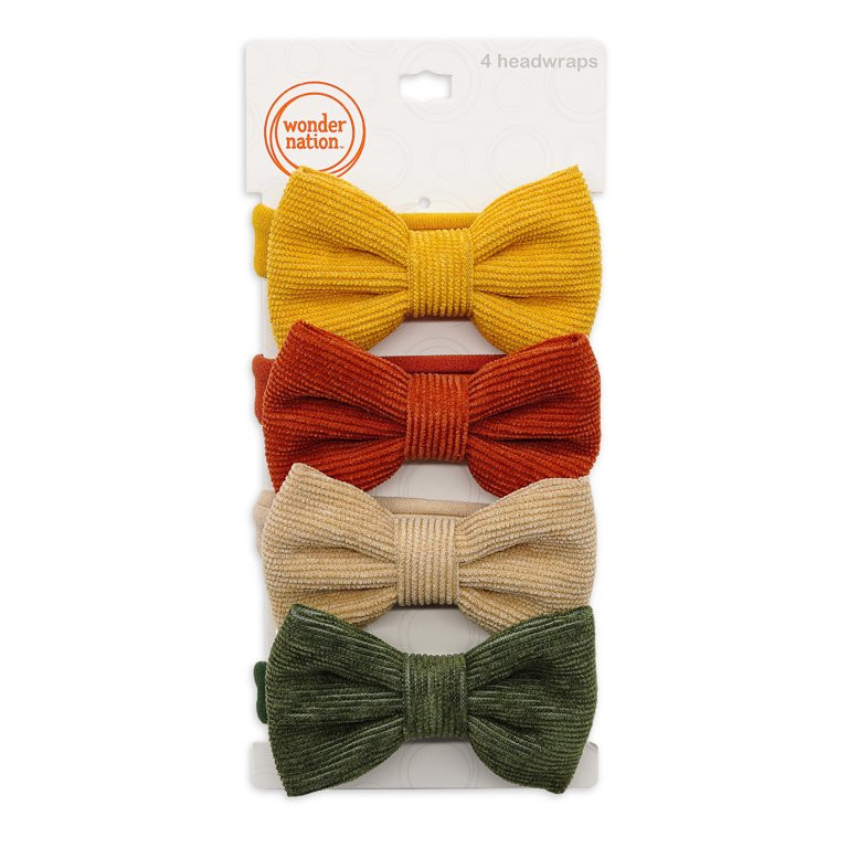 Wonder Nation Baby & Toddlers Cord Headwrap, 4-Piece | Walmart (US)