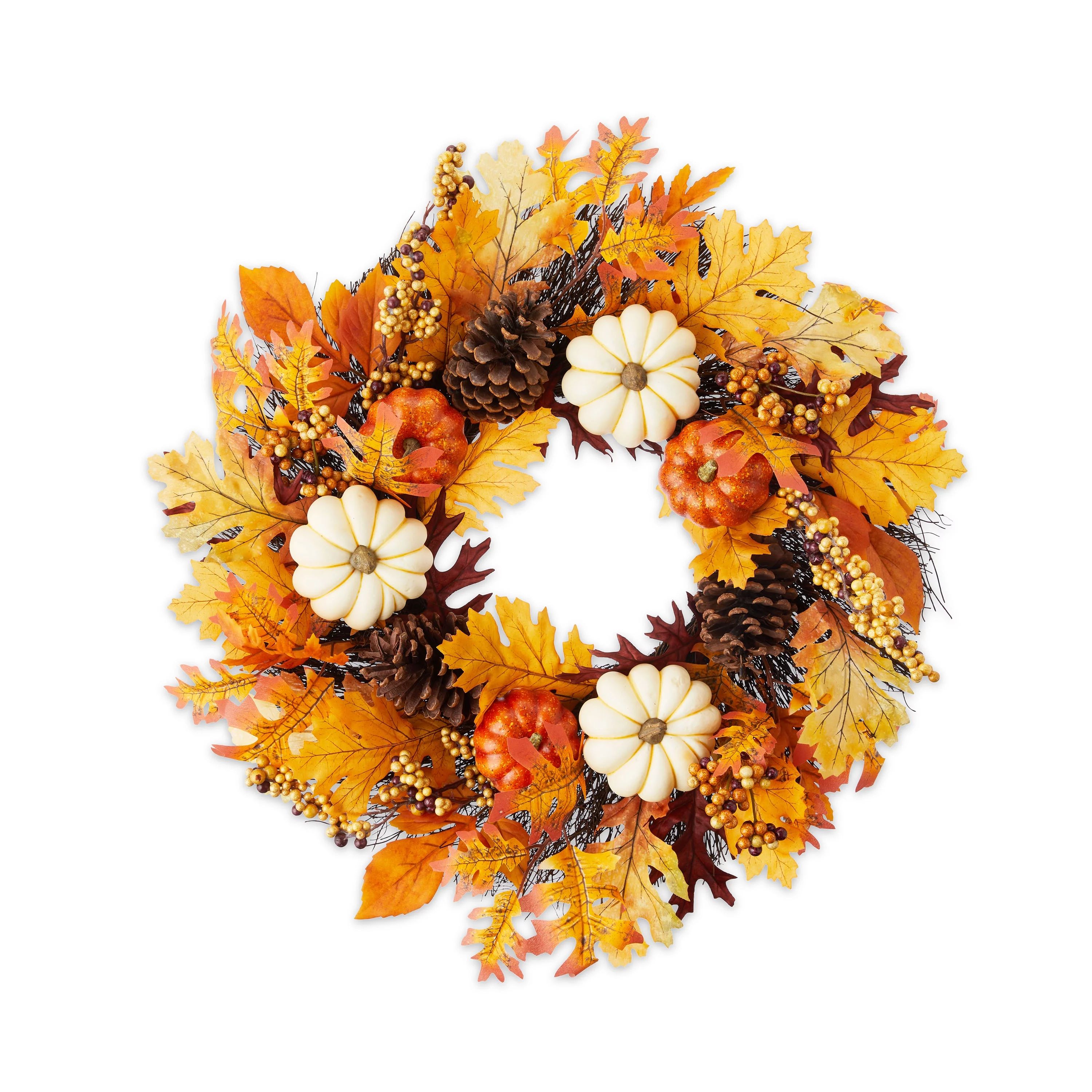 Way To Celebrate Harvest Pumpkin, Oak & Pinecone Wreath 24" | Walmart (US)
