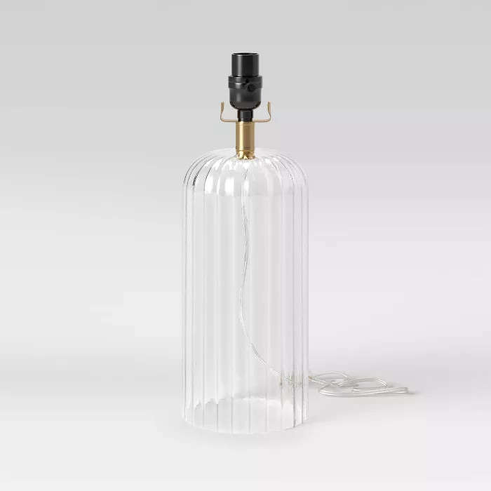 Large Ribbed Glass LED Table Lamp Clear - Project 62™ | Target