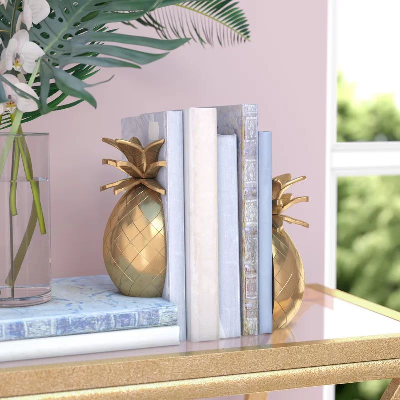 Glam Pineapple Bookends (Set of 2) | Wayfair North America