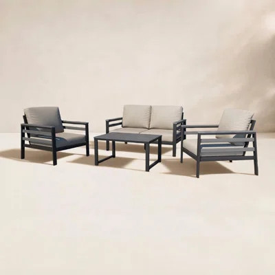 Townsend 4 - Person Outdoor Seating Group with Sunbrella Cushions | Wayfair North America