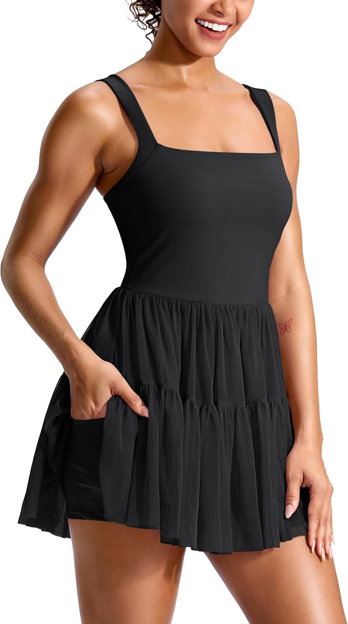 Soothfeel Tennis Dresses for Women Athletic Dress with Built in Shorts & Bra Flowy Golf Workout D... | Amazon (US)