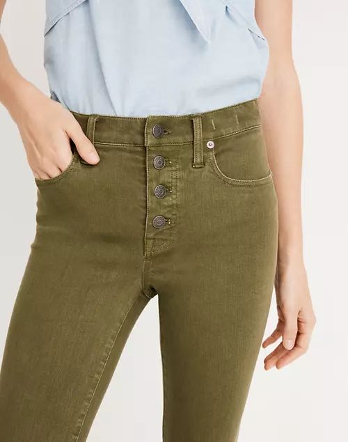 9" Mid-Rise Skinny Crop Jeans: Garment-Dyed Button-Front Edition | Madewell