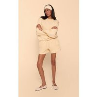 Butter Yellow Cotton Fleece Sweat Shorts | PrettyLittleThing US