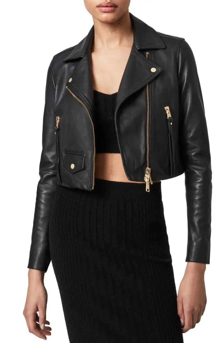 AllSaints Elora Leather Biker Jacket | Nordstrom | Nordstrom