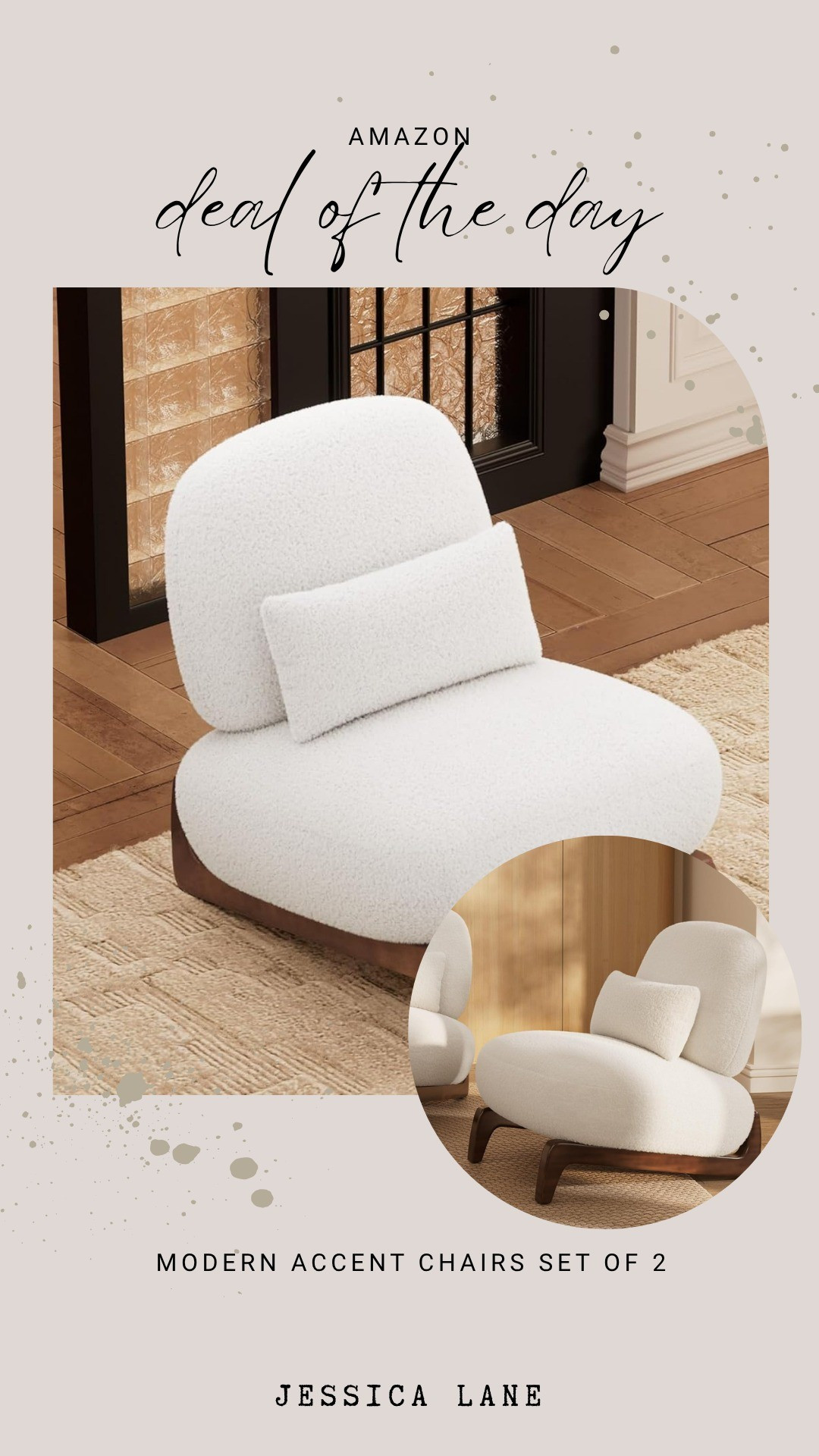 This set of two boucle accent chairs brings a cozy and modern aesthetic to your living room. The curved silhouette and textured fabric make them a stylish addition to any small space. #livingroomdecor #amazonhome #modernfurniture #bouclechair

#LTKSaleAlert #LTKHome