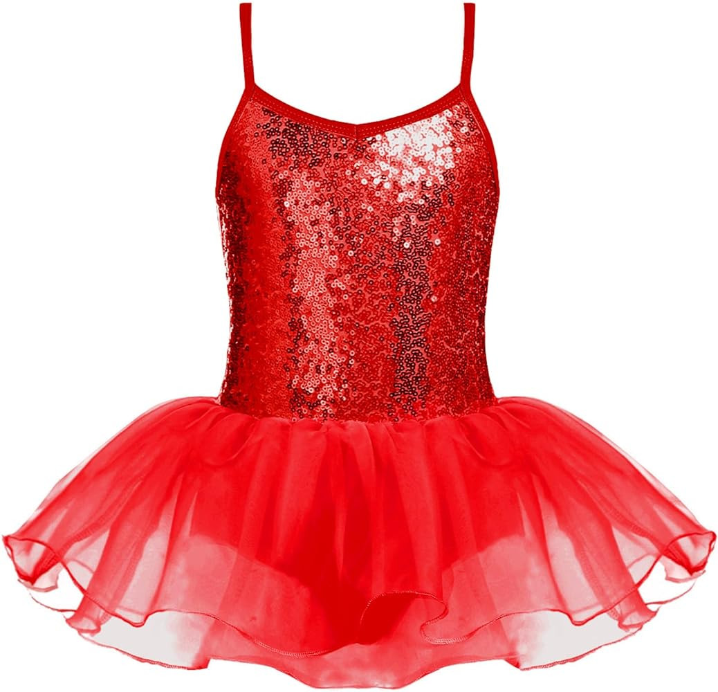 Zaclotre Girls Sequin Leotard Sparkly Strap Ballet Skirted Leotards Tutu Dress Ballerina Outfit D... | Amazon (CA)