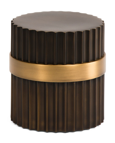 6x6.25 Magic Flute Bronze Tone Steel Cylinder Box | TJ Maxx