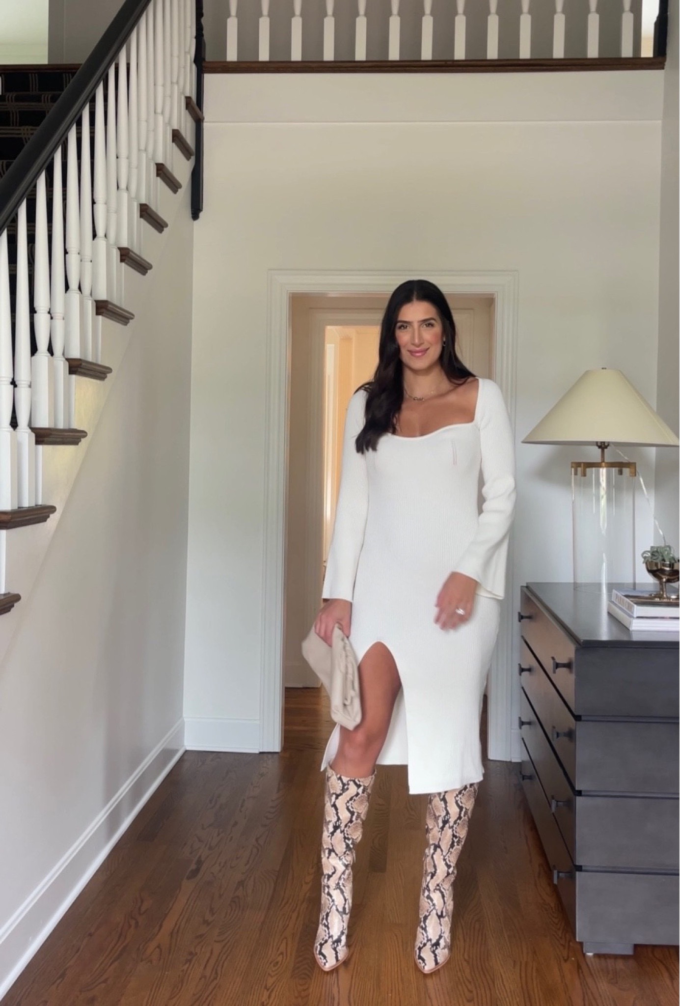 Holiday fashion - fall fashion - white dress - snake skin boots - sweater dress 

#LTKshoecrush #LTKstyletip #LTKHoliday