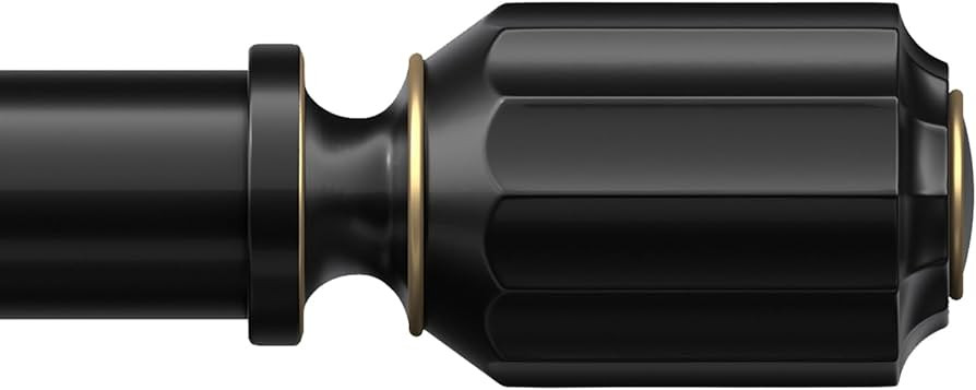 Curtain Rods for Windows 66 to 120 inch -1 inch Diameter Black Curtain Rods Adjustable Decorative... | Amazon (US)