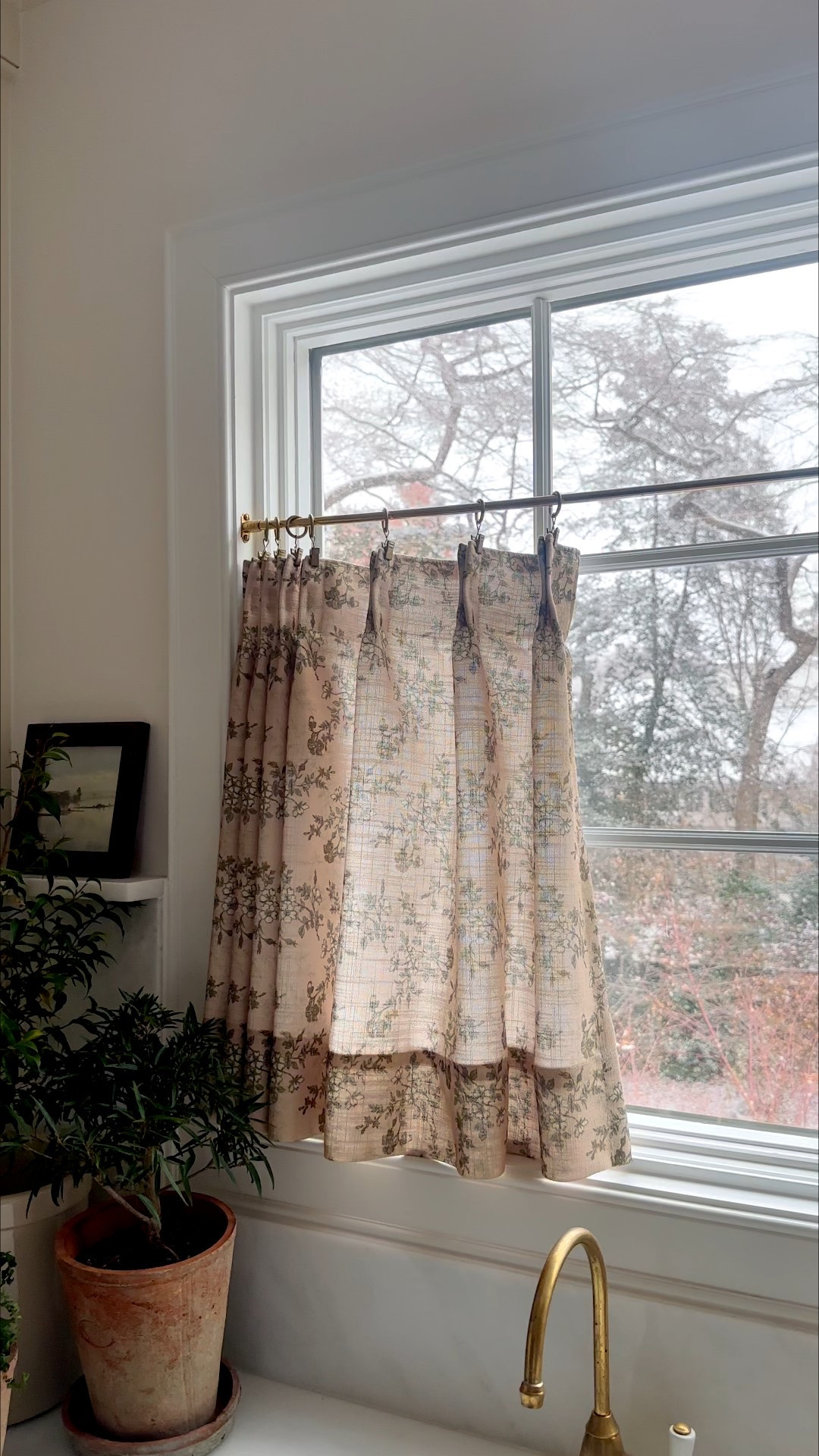 The first snow 🤍 Cozy at home is the agenda. 

Interested in shopping my home? Comment SHOP below. Plus, these cafe curtains are 27% off with code MEGLEONARD (Vintage Linen color) 

AND you can get an extra 5% off my bedroom curtains and woven shades with code MEG5 👏🏼 

#LTKdayinmylife #LTKmorningroutine #LTKHoliday