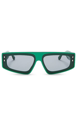 Flat Top Sunglasses in Pearled Green | Revolve Clothing (Global)