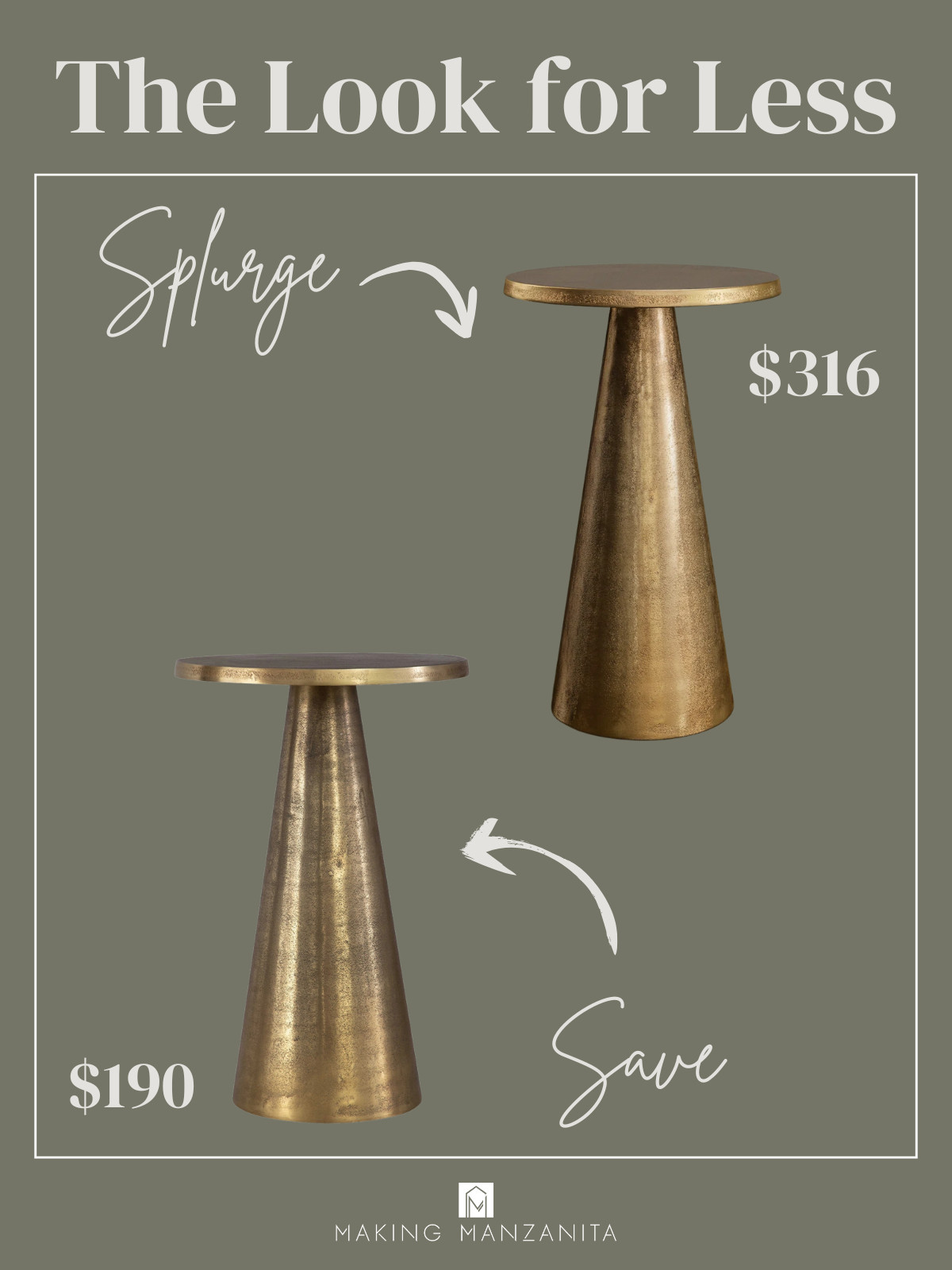 Save vs. Splurge: Metal Pedestal Accent Table - If you love the look of a classic pedestal table but don’t want the splurge price tag, this "save" side table gives you the same timeless vibe. Seriously I can't barely tell the difference! Great for living rooms, corners, or styling with a lamp—just way more budget-friendly. 

 #LTKHome