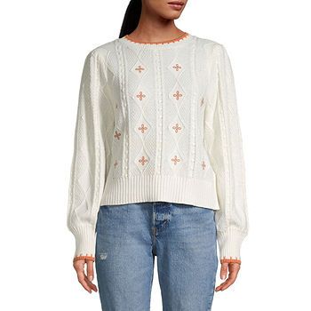 a.n.a Womens Crew Neck Long Sleeve Pullover Sweater | JCPenney