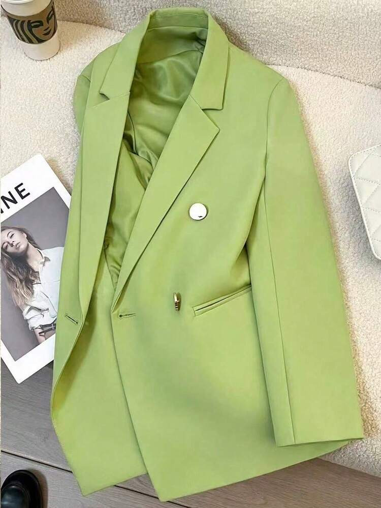 Neue Herbst Damen Personalisierte Grüne Blazer Jacke. Diese Blazer-Stil Jacke Kombiniert Mode Und Eine Sonnige Ausstrahlung, Geeignet Für Dates, Partys, Hochzeiten, Festivals Und Andere Wichtige Anlässe, Und Kann Auch Als Alltagsjacke Für Ausflüge Und Weihnachten Getragen Werden. Frühling, Valentinstag, Karneval, Strand, Geburtstag | SHEIN