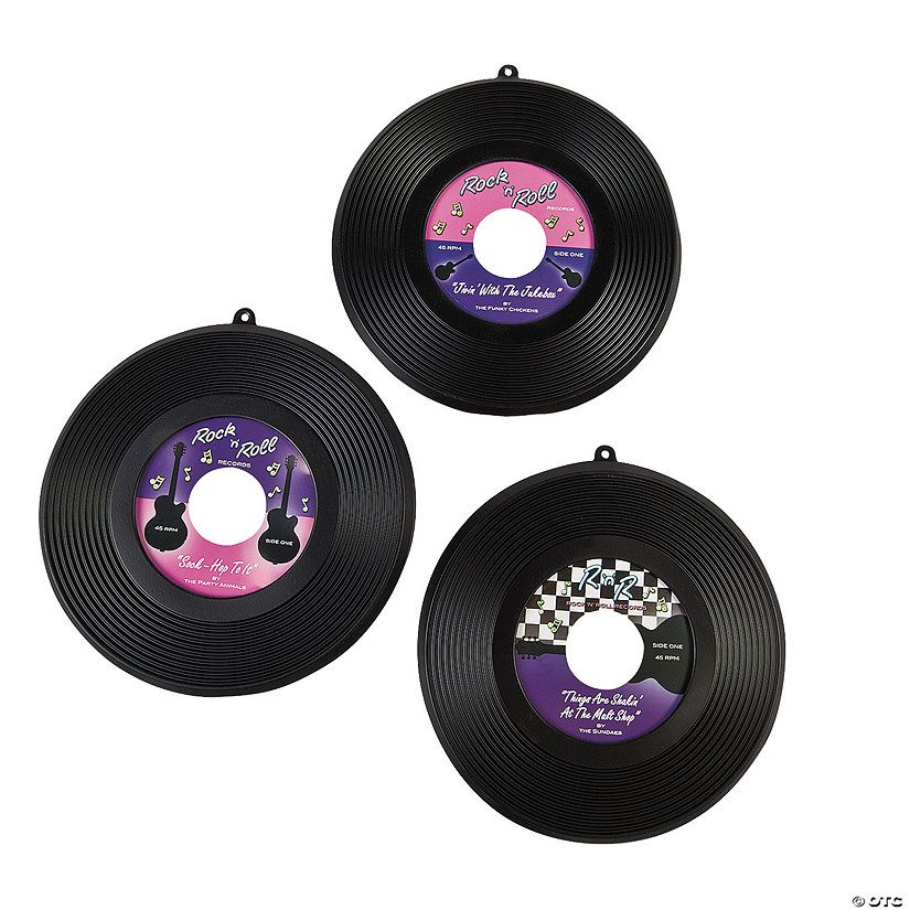 Hanging Record Decorations - 6 Pc. | Oriental Trading Company